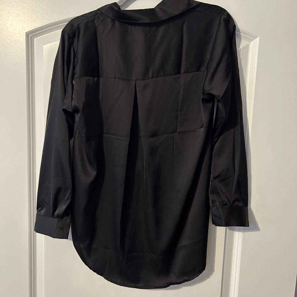 Jon and Anna Women’s Small Black Satin Blouse - Picture 5 of 5